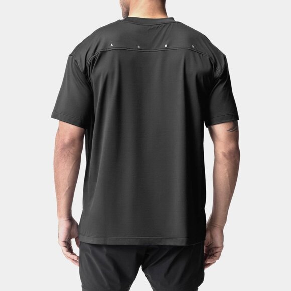 ASRV Space Grey Short Sleeve Aerosilver "BOX LOGO" Oversized Tee - Picture 2 of 5